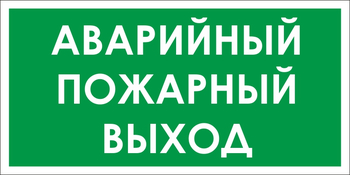 B59 аварийный пожарный выход (пластик, 300х150 мм) - Знаки безопасности - Вспомогательные таблички - Магазин охраны труда и техники безопасности stroiplakat.ru